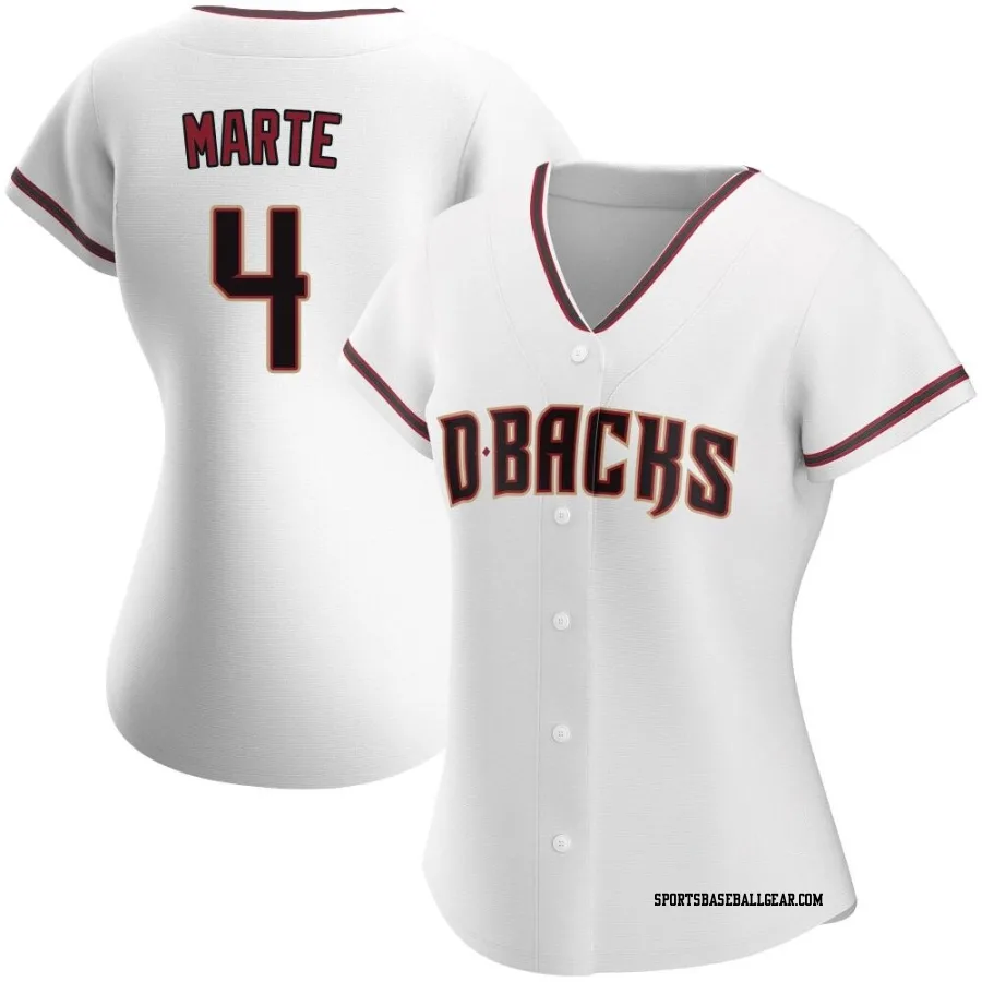 Ketel Marte Women's Arizona Diamondbacks White Authentic Home Jersey