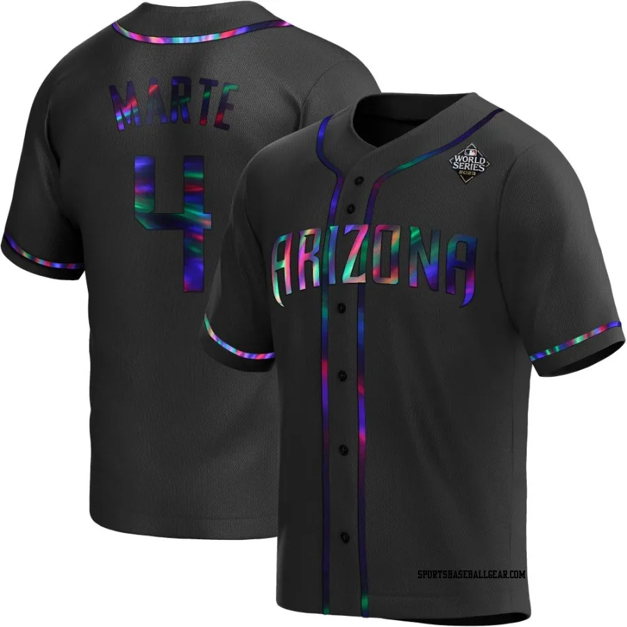 Ketel Marte Youth Arizona Diamondbacks Black Holographic Replica Alternate 2023 World Series Jersey