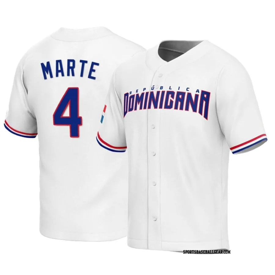 Ketel Marte Youth Dominican Republic Baseball White Replica 2023 World Baseball Classic Jersey