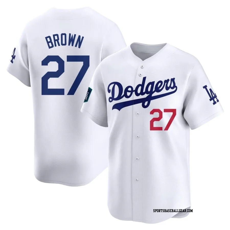 Kevin Brown Men's Los Angeles Dodgers White Limited 2024 World Tour Seoul Series Home Jersey