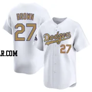 Kevin Brown Youth Los Angeles Dodgers Gold Limited White 2025 Collection Jersey