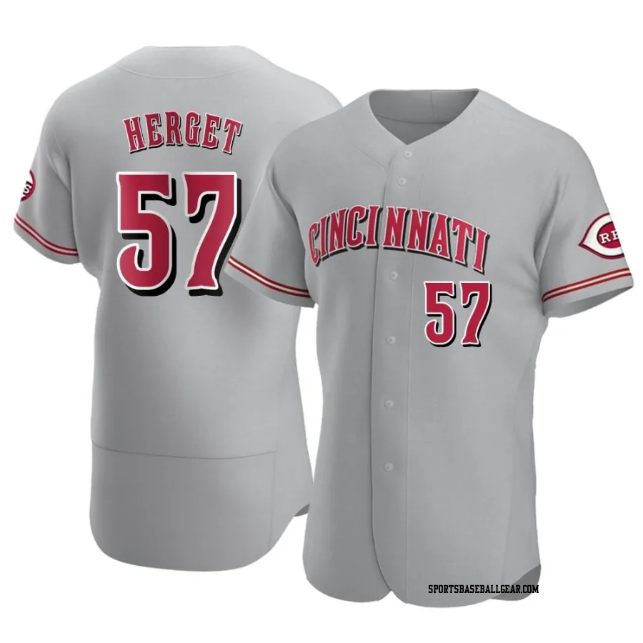 Kevin Herget Men's Cincinnati Reds Gray Authentic Road Jersey