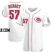 Kevin Herget Men's Cincinnati Reds White Authentic Home Jersey
