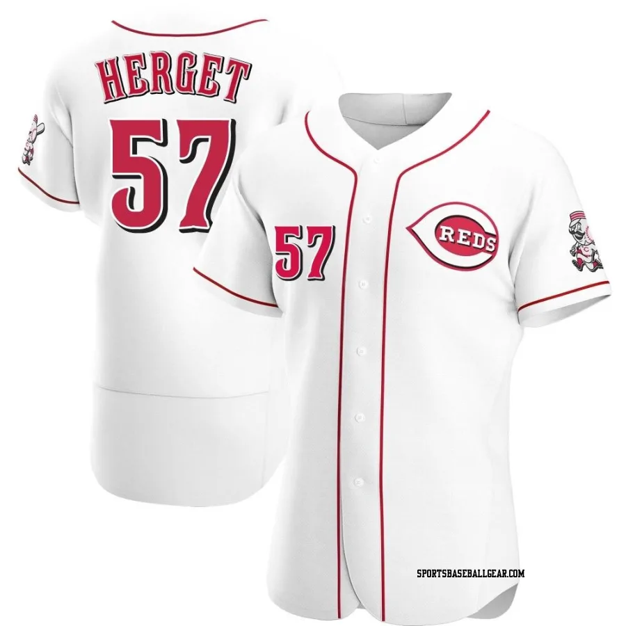Kevin Herget Men's Cincinnati Reds White Authentic Home Jersey
