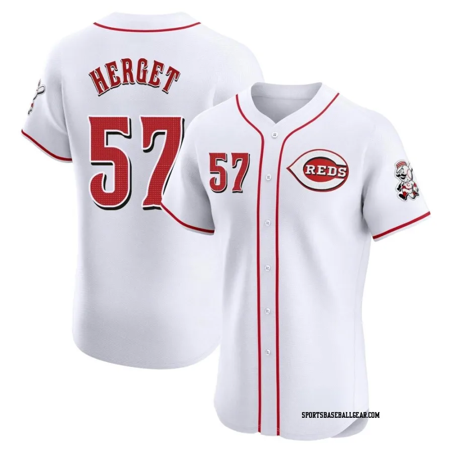 Kevin Herget Men's Cincinnati Reds White Elite Home Jersey