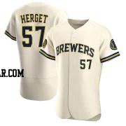 Kevin Herget Men's Milwaukee Brewers Cream Authentic Home Jersey