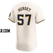 Kevin Herget Men's Milwaukee Brewers Cream Elite Home Jersey
