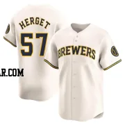 Kevin Herget Men's Milwaukee Brewers Cream Limited Home Jersey