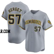 Kevin Herget Men's Milwaukee Brewers Gray Limited Away Jersey