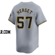 Kevin Herget Men's Milwaukee Brewers Gray Limited Away Jersey