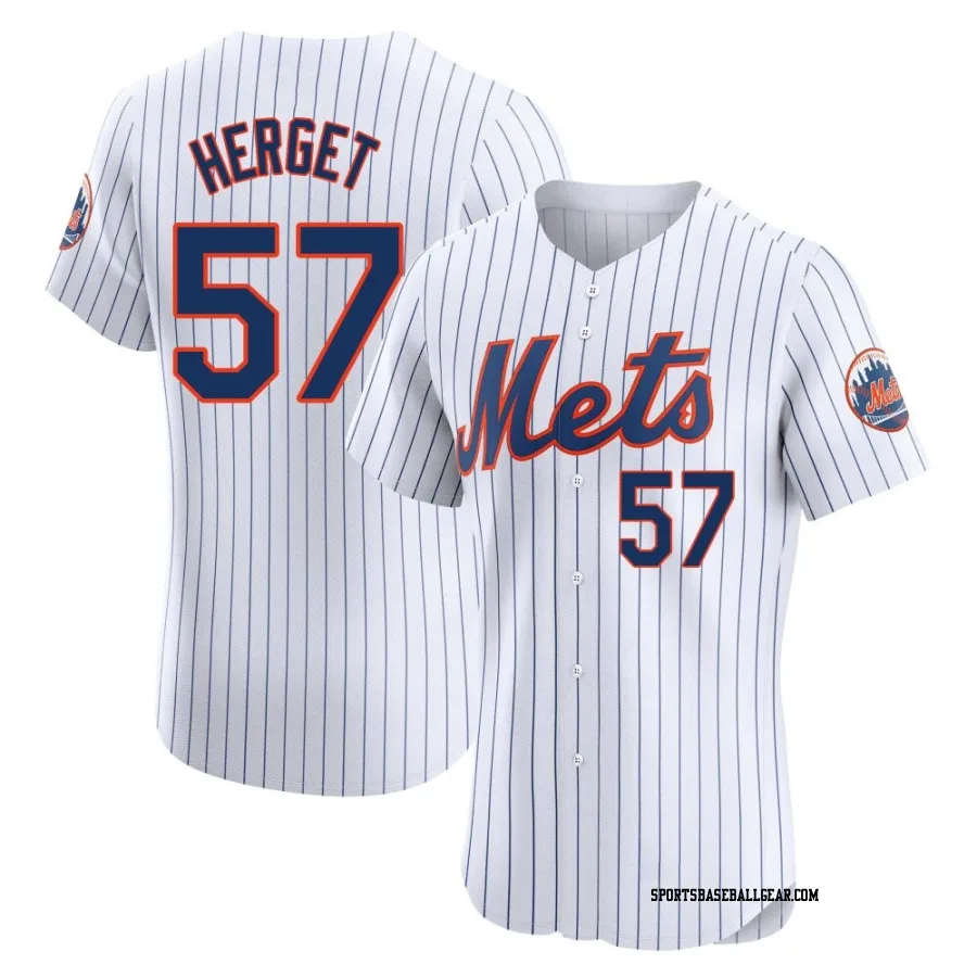 Kevin Herget Men's New York Mets White Elite Home Jersey