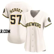 Kevin Herget Women's Milwaukee Brewers Cream Limited Home Jersey