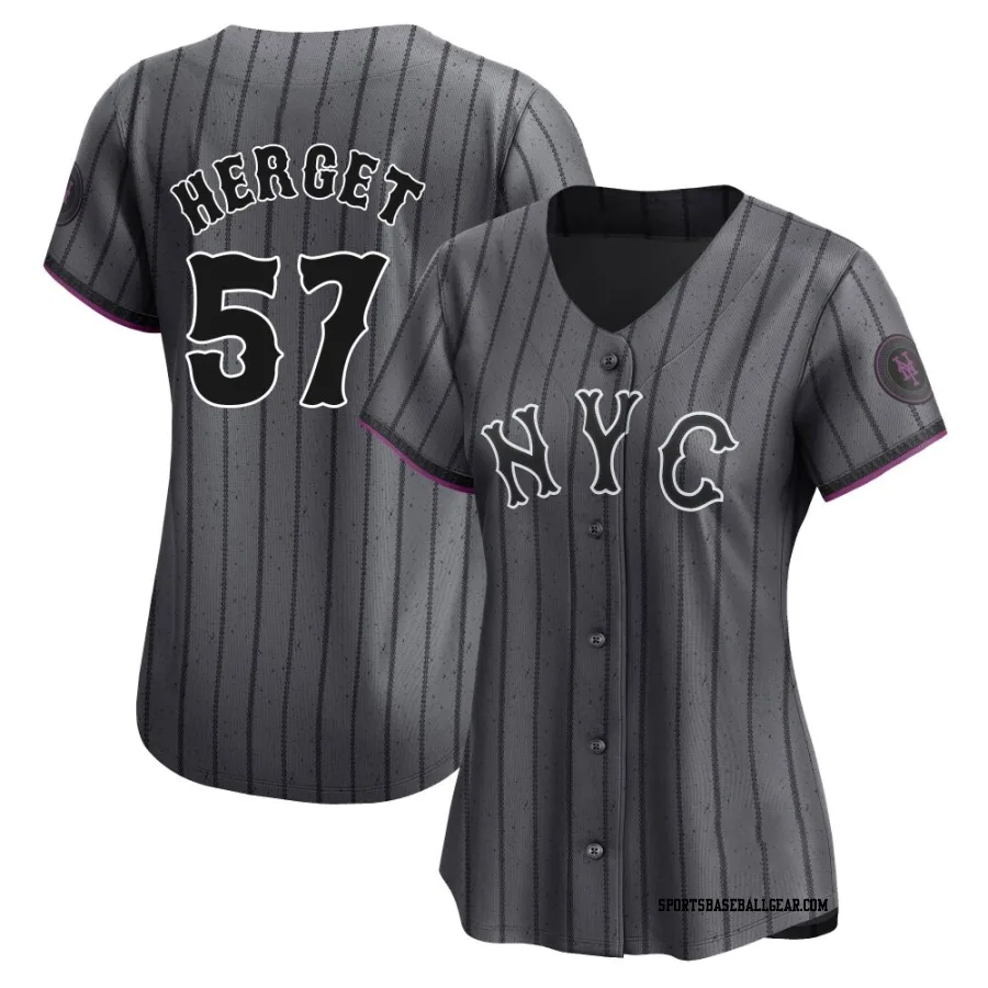 Kevin Herget Women's New York Mets Limited Graphite 2024 City Connect Jersey