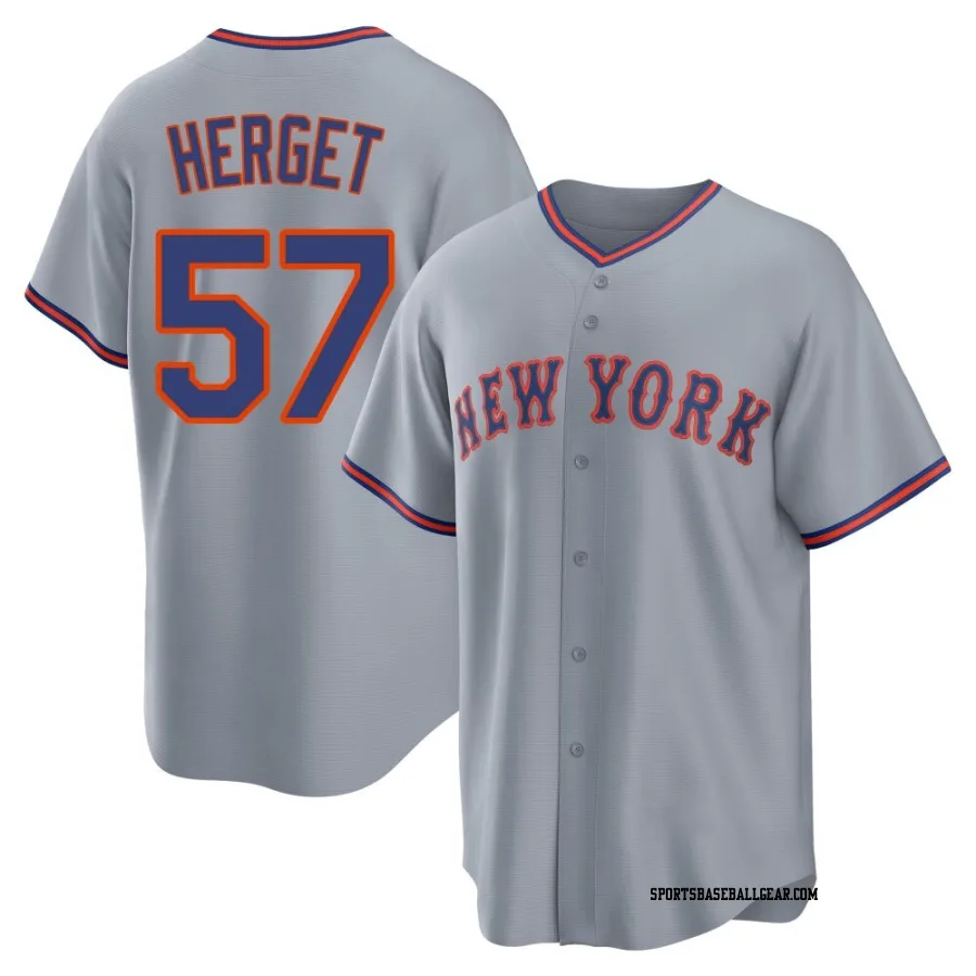 Kevin Herget Youth New York Mets Gray Replica Away 2.0 Jersey