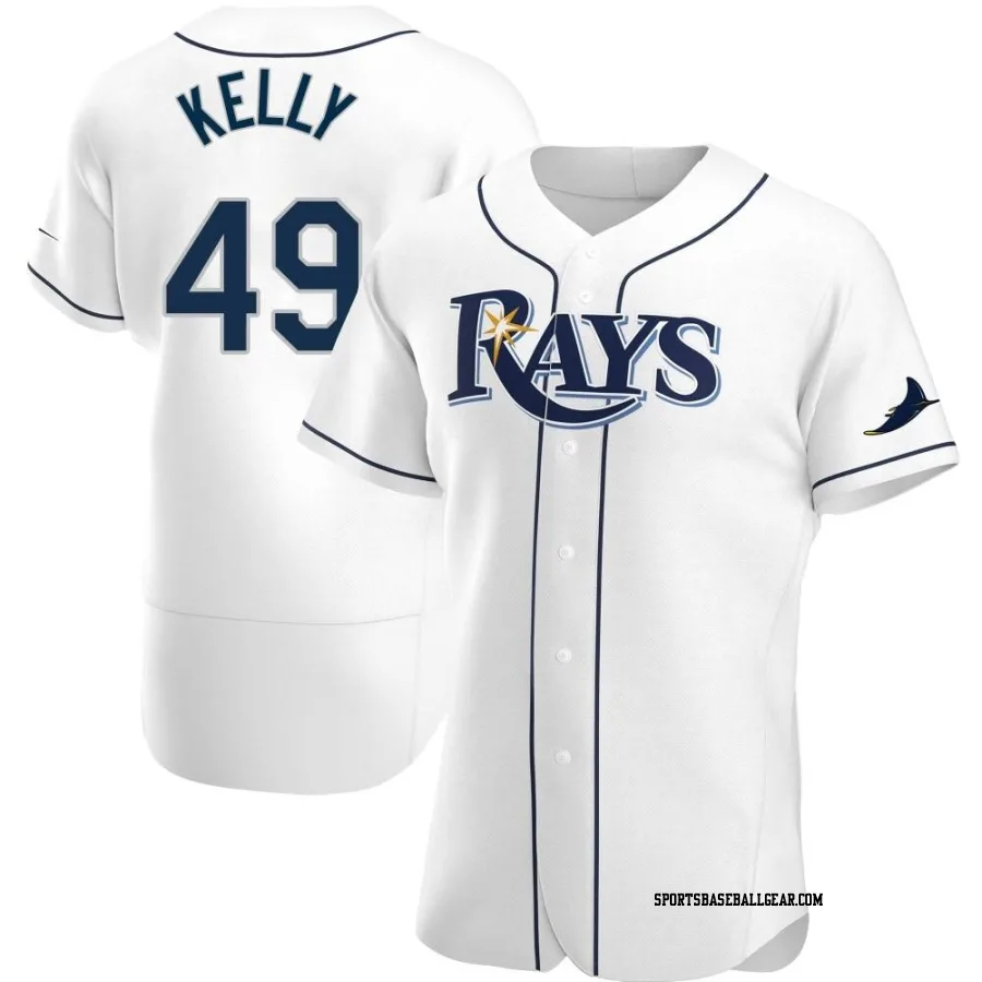 Kevin Kelly Men's Tampa Bay Rays White Authentic Home Jersey