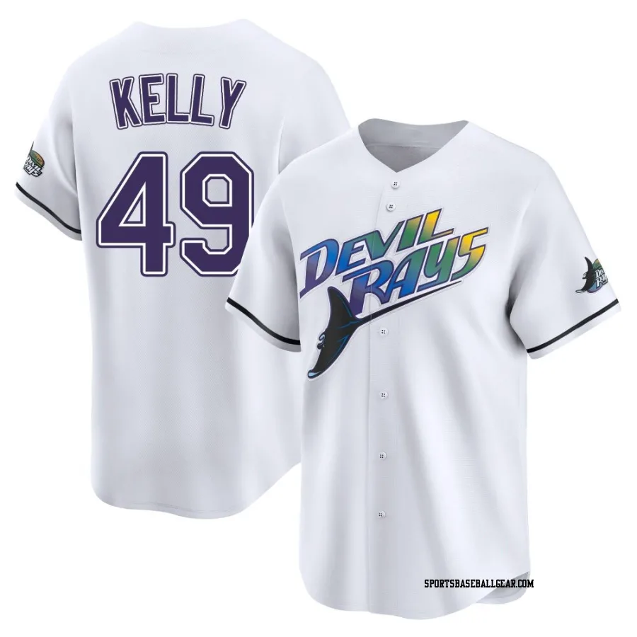 Kevin Kelly Youth Tampa Bay Rays White Limited Throwback Cooperstown Jersey