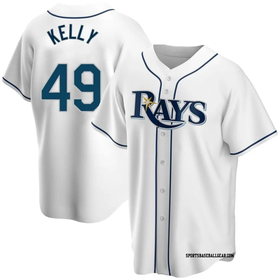Kevin Kelly Youth Tampa Bay Rays White Replica Home Jersey