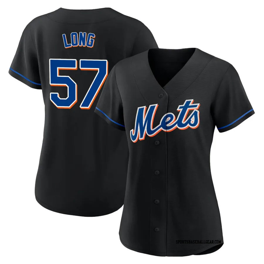 Kevin Long Women's New York Mets Black Authentic 2022 Alternate Jersey