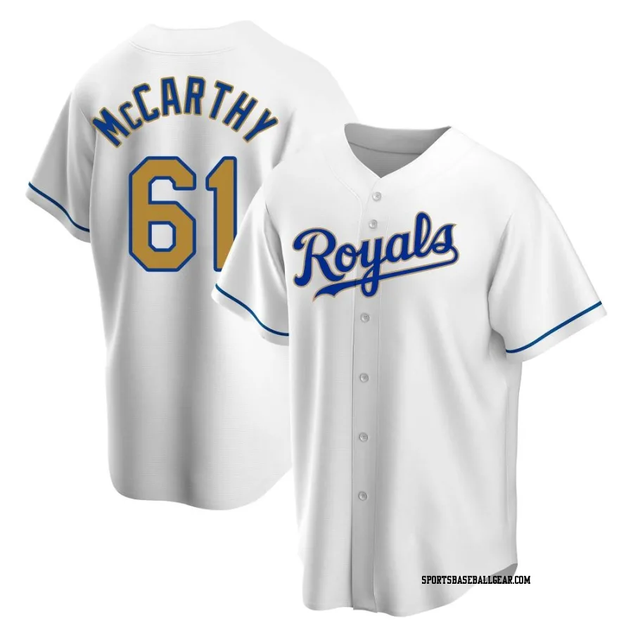 Kevin McCarthy Youth Kansas City Royals Gold Replica White Home Jersey