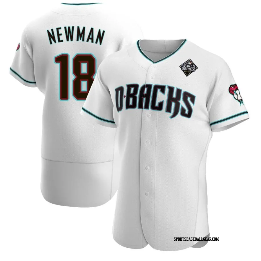 Kevin Newman Men's Arizona Diamondbacks White Authentic Teal Alternate 2023 World Series Jersey