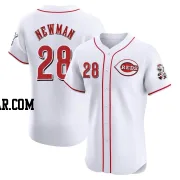 Kevin Newman Men's Cincinnati Reds White Elite Home Patch Jersey