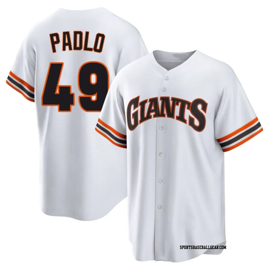 Kevin Padlo Men's San Francisco Giants White Limited Throwback Cooperstown Collection Jersey