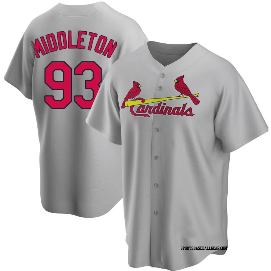 Keynan Middleton Men's St. Louis Cardinals Gray Replica Road Jersey