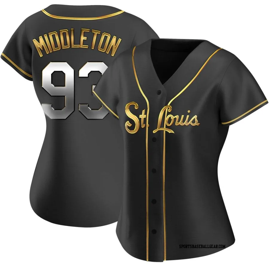 Keynan Middleton Women's St. Louis Cardinals Black Golden Replica Alternate Jersey