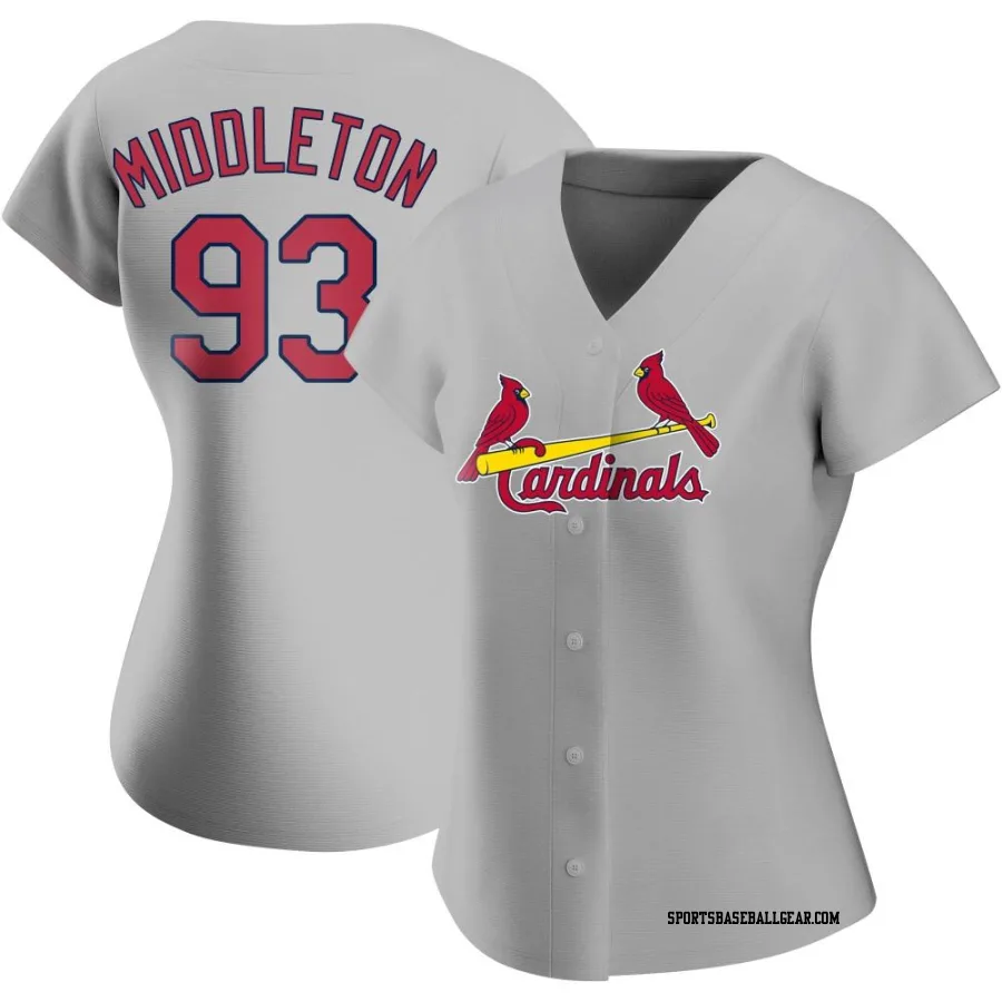 Keynan Middleton Women's St. Louis Cardinals Gray Authentic Road Jersey