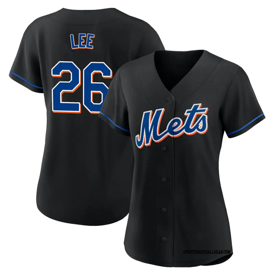 Khalil Lee Women's New York Mets Black Replica 2022 Alternate Jersey