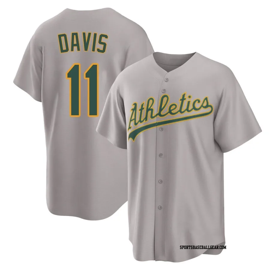 Khris Davis Men's Oakland Athletics Gray Replica Away 2.0 Jersey