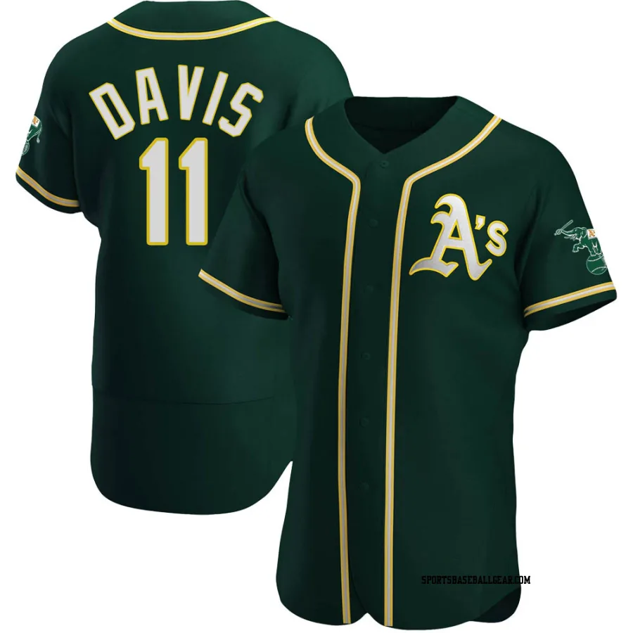 Khris Davis Men's Oakland Athletics Green Authentic Alternate Jersey