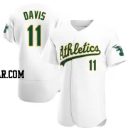 Khris Davis Men's Oakland Athletics White Authentic Home Jersey