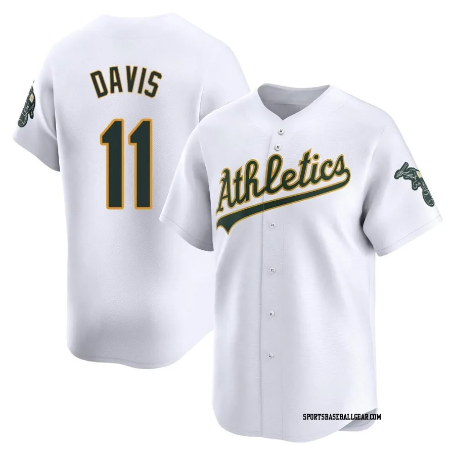 Khris Davis Men's Oakland Athletics White Limited Home Jersey