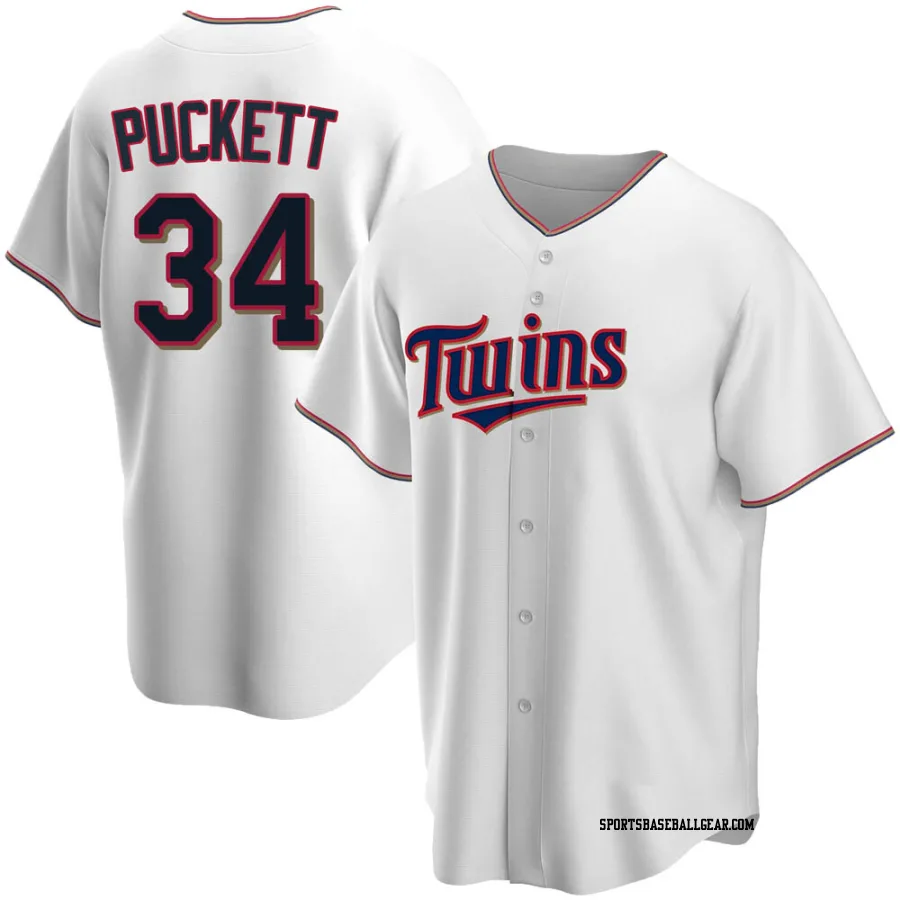 Kirby Puckett Men's Minnesota Twins White Replica Home Jersey