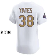 Kirby Yates Men's Los Angeles Dodgers Gold Elite White 2025 Collection Jersey