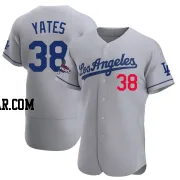 Kirby Yates Men's Los Angeles Dodgers Gray Authentic Away Official 2024 World Series Champions Jersey