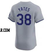 Kirby Yates Men's Los Angeles Dodgers Gray Elite Road 2024 World Series Jersey