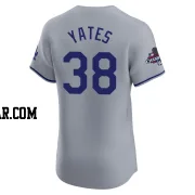 Kirby Yates Men's Los Angeles Dodgers Gray Elite Road World Series Champions Jersey