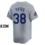 Kirby Yates Men's Los Angeles Dodgers Gray Limited Away World Series Champions Jersey