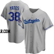 Kirby Yates Men's Los Angeles Dodgers Gray Replica Road 2024 World Series Champions Jersey