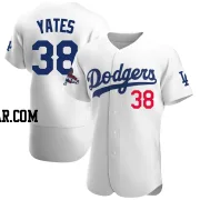 Kirby Yates Men's Los Angeles Dodgers White Authentic Home Official 2024 World Series Champions Jersey