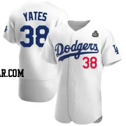 Kirby Yates Men's Los Angeles Dodgers White Authentic Home Official 2024 World Series Jersey