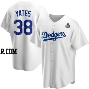 Kirby Yates Men's Los Angeles Dodgers White Replica Home 2024 World Series Jersey