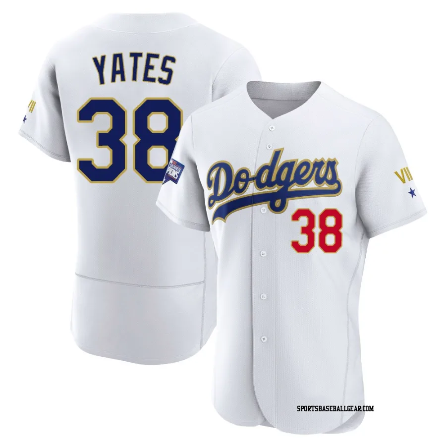 Kirby Yates Men's Los Angeles Dodgers White/Gold Authentic 2021 Gold Program Player Jersey