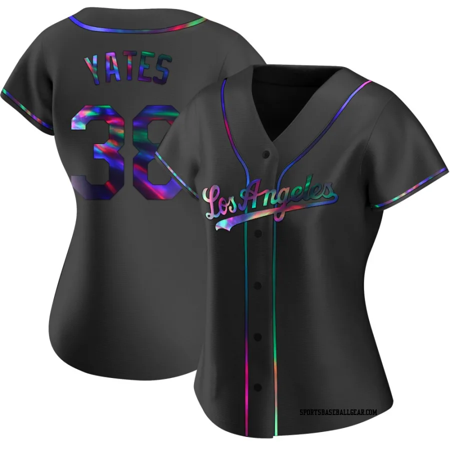 Kirby Yates Women's Los Angeles Dodgers Black Holographic Replica Alternate Jersey