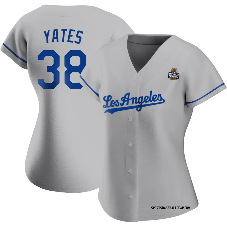 Kirby Yates Women's Los Angeles Dodgers Gray Authentic Road 2024 World Series Jersey