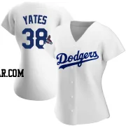 Kirby Yates Women's Los Angeles Dodgers White Authentic Home 2024 World Series Champions Jersey
