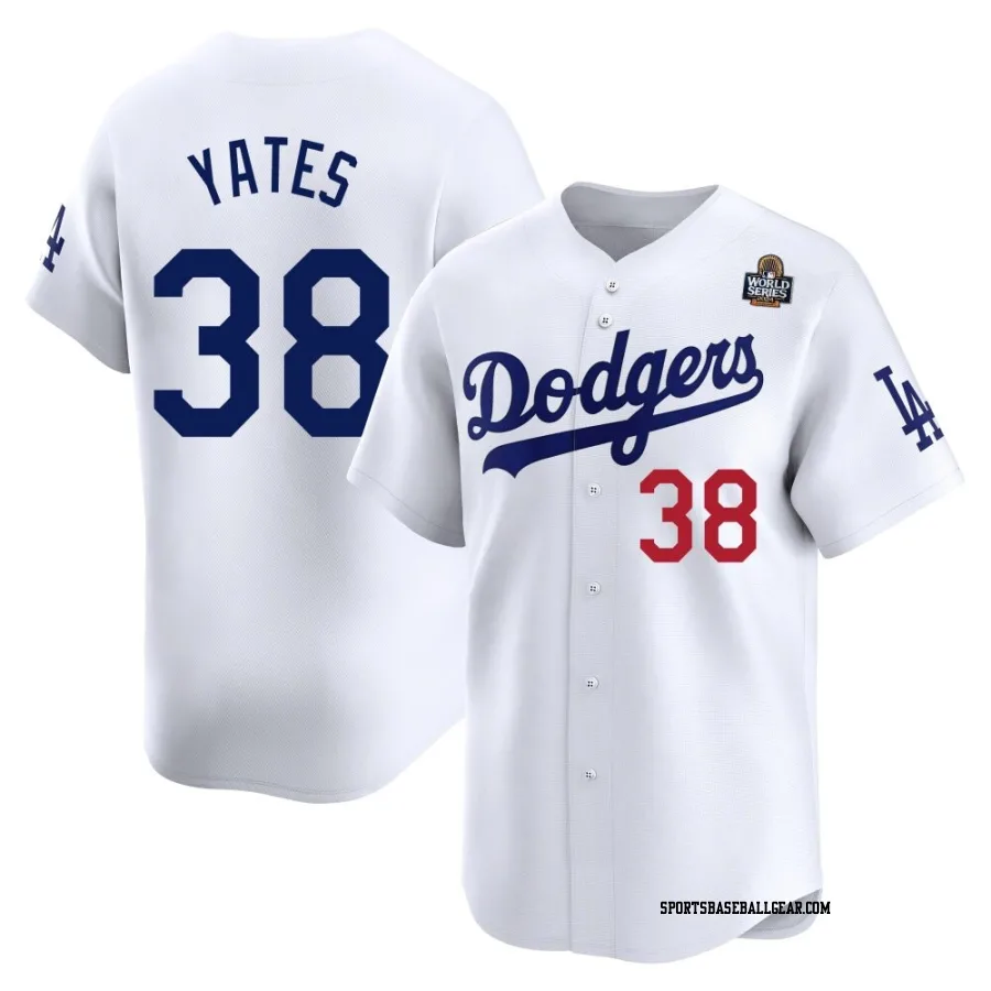 Kirby Yates Youth Los Angeles Dodgers White Limited Home 2024 World Series Jersey