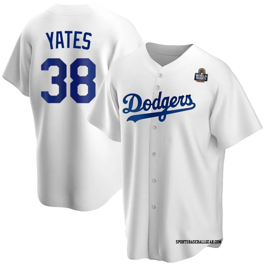 Kirby Yates Youth Los Angeles Dodgers White Replica Home 2024 World Series Jersey